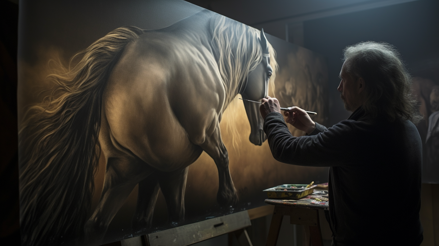 Chevaux dans les ateliers d