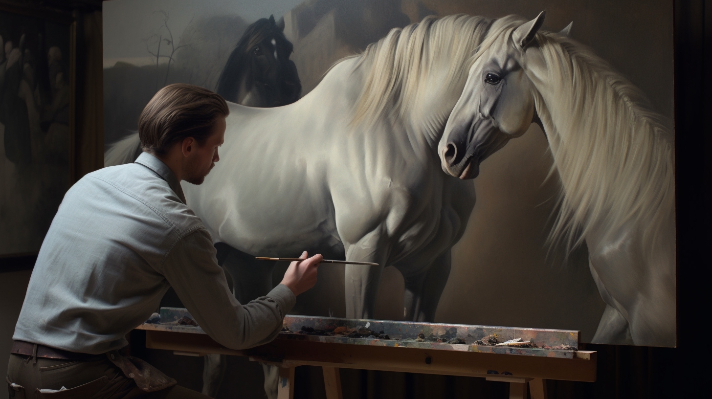 Chevaux dans les ateliers d